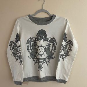 [NWOT] Women’s Crew Neck Sweatshirt Medium White and Grey Color with Textures